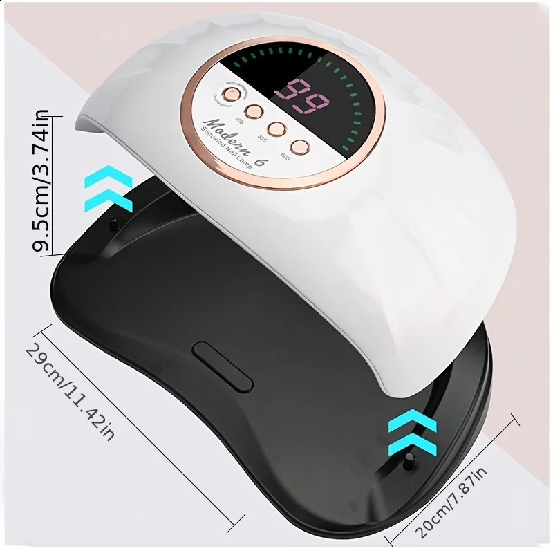 268W UV LED Nail Lamp Professional Nail Dryer Gel UV Light for Nails with 4 Timers and LCD Auto Sensor for Salon and Home 240914