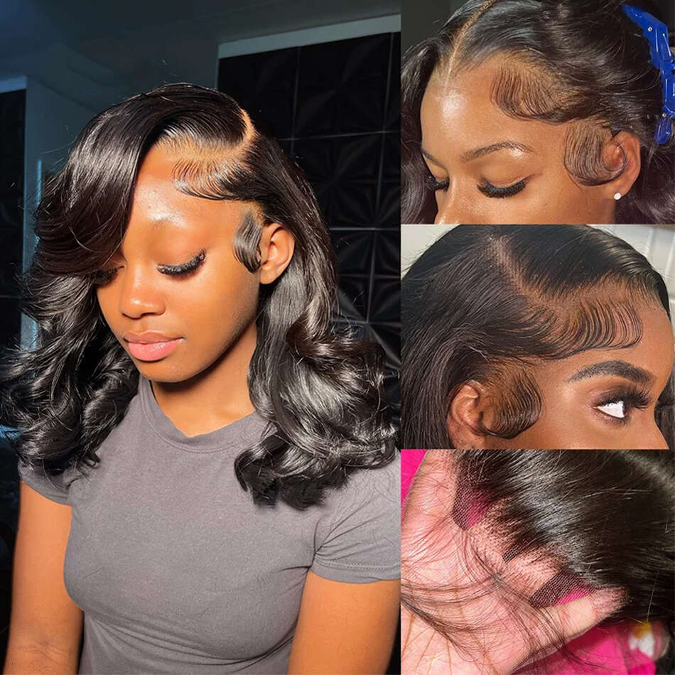 12A Wear And Bob For Women Body Wave Glueless Ready To Go Human Hair Wigs Pre Cut Lace Air Wig Sale 180%