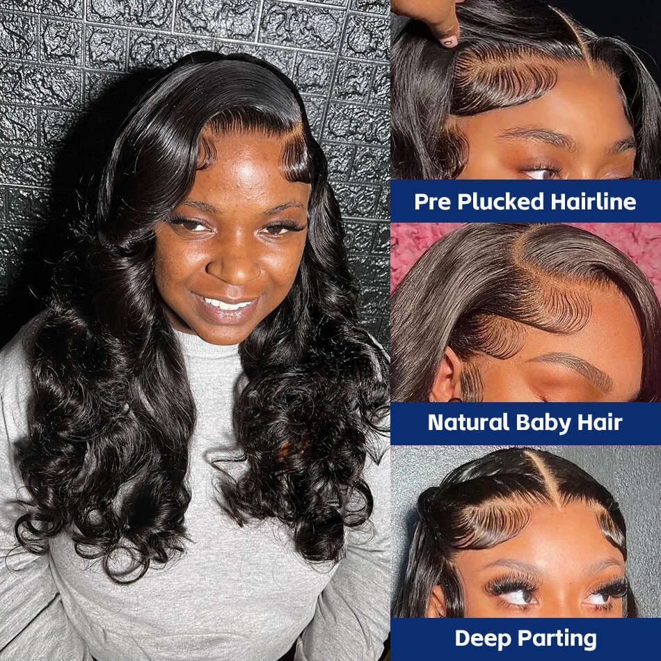 220% Brazilian Body HD Transparent Front Wigs Human Hair Water Wave 13x4 Lace Frontal Wig For Women Preplucked