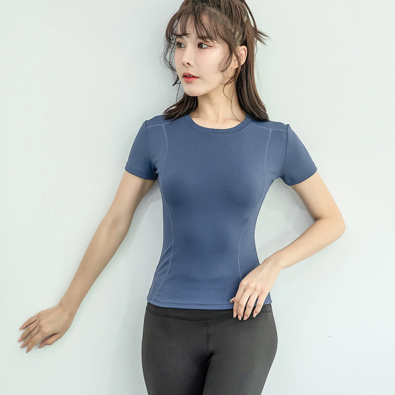 2024 New Women's Sports Fiess Suit Running Slimming Tight Yoga Short Sleeved T-Shirt