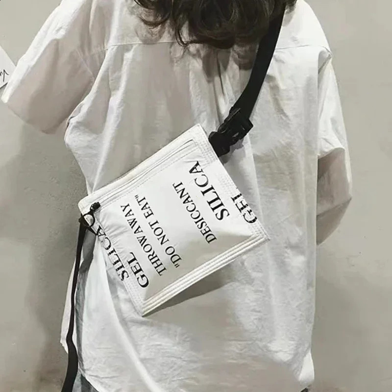 Simulated Desiccant Women Bag Dupont Paper Shoulder Bags 2024 Fashion Letter White Small Crossbody Chest Purse Phone 240919