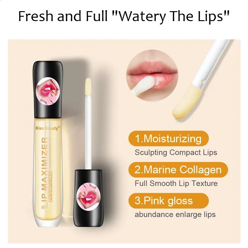 5ml Sexy Plump Lip Oil Instant Collagen Volumising Lips Repairing Reduce Fine Long Lasting Moisturizer Care Serum Brighten 240911