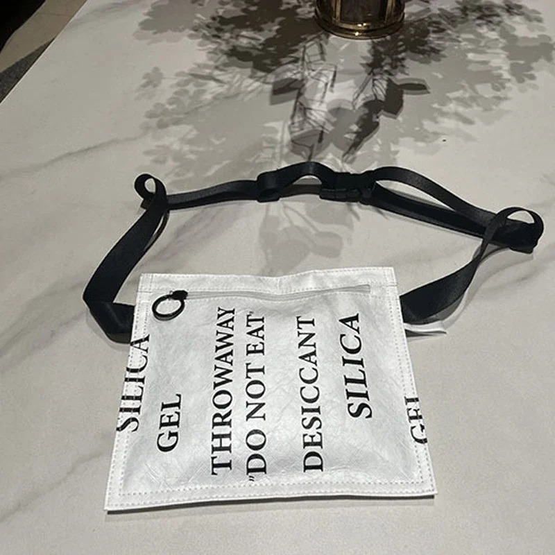 Simulated Desiccant Women Bag Dupont Paper Shoulder Bags 2024 Fashion Letter White Small Crossbody Chest Purse Phone 240919
