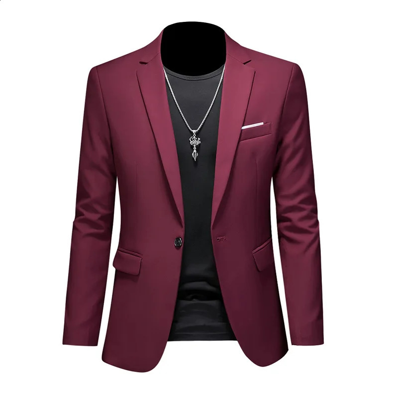 Mens Business Casual Jacket Plus Size M-6XL Solid Color Set Jacket Dress Work Clothes Oversized Coat Mens Clothing Evening Dress 240921