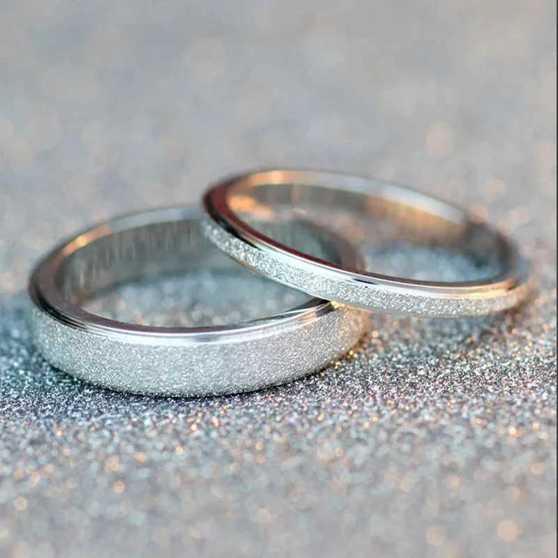 Silver Color Titanium Steel Couple Ring for Love Wedding Ring Sets Men Women Girl Love Jewelry Christmas Gift Party Moonso R4976X240921