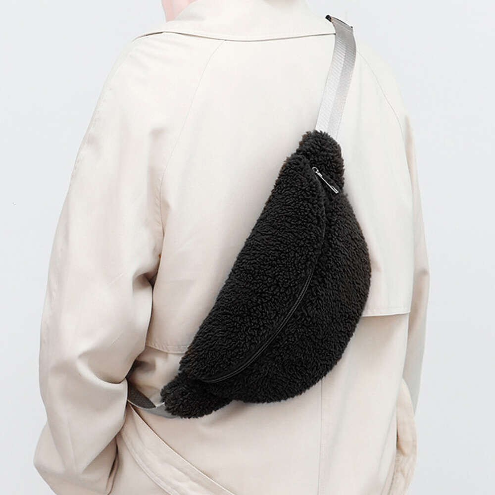 Designer bag Women's plush chest bag banana bag fuzzy cross body bag fluffy sling bag angry shoulder bag men's travel phone pure winter bag 