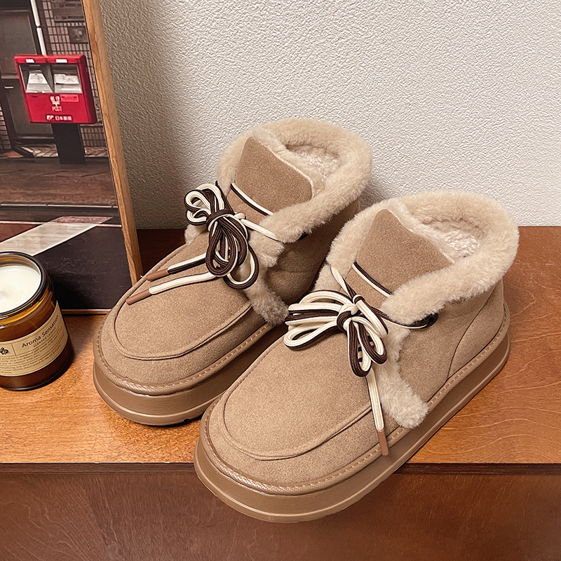 Designer Shoes In Black White 2024 New Free Shipping Khaki Brown Black Snow Boots Comfortable And Warm Thick Bottom With Veet