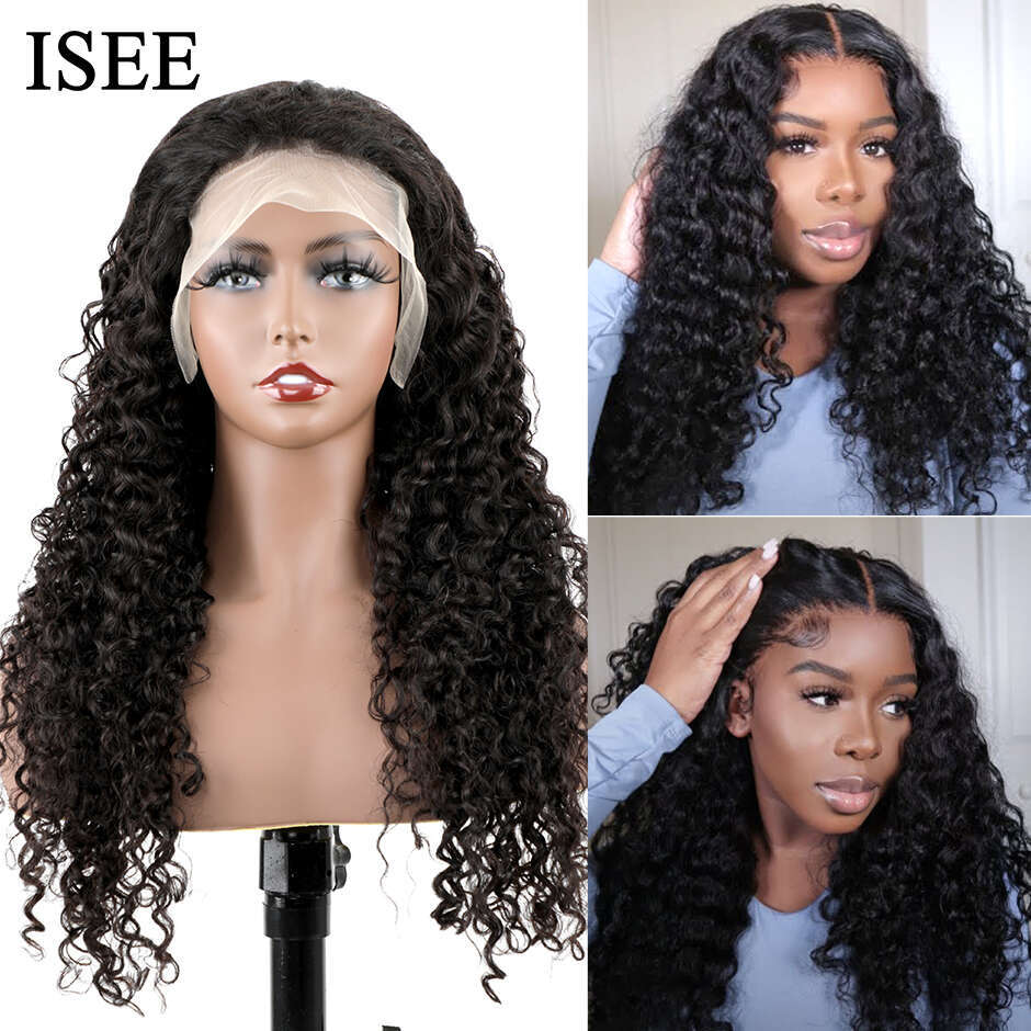 ISEE Wear Wig Brazilian Deep Wave Bleached Knots 13x4 Lace 6x4 HD Glueless Pre Plucked Human Wigs Ready To Go