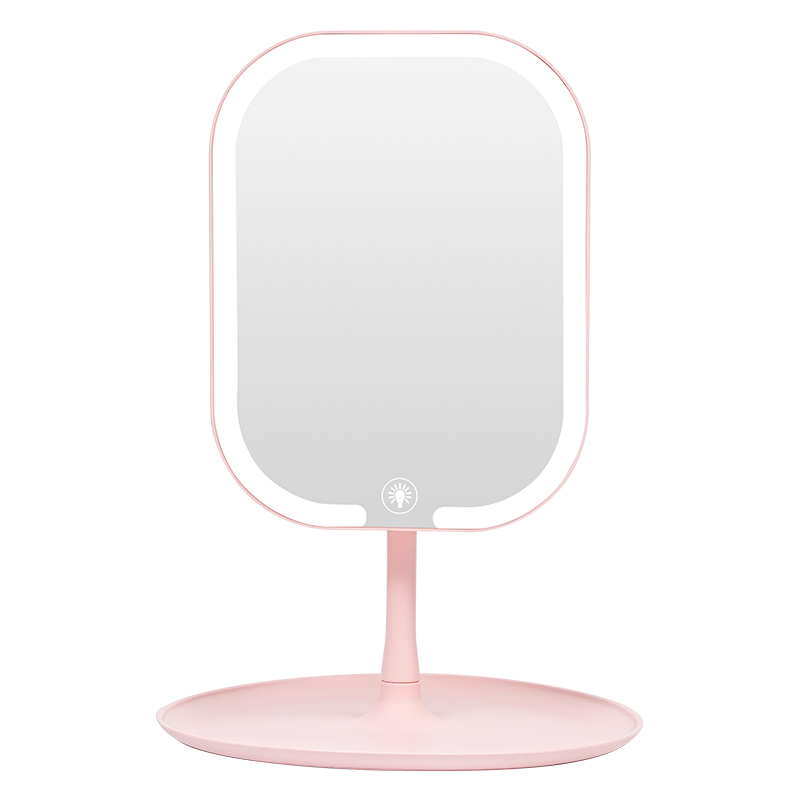 LED make-up mirror rotatable desktop mirror desktop beauty mirror dormitory portable make-up mirror factory direct sale