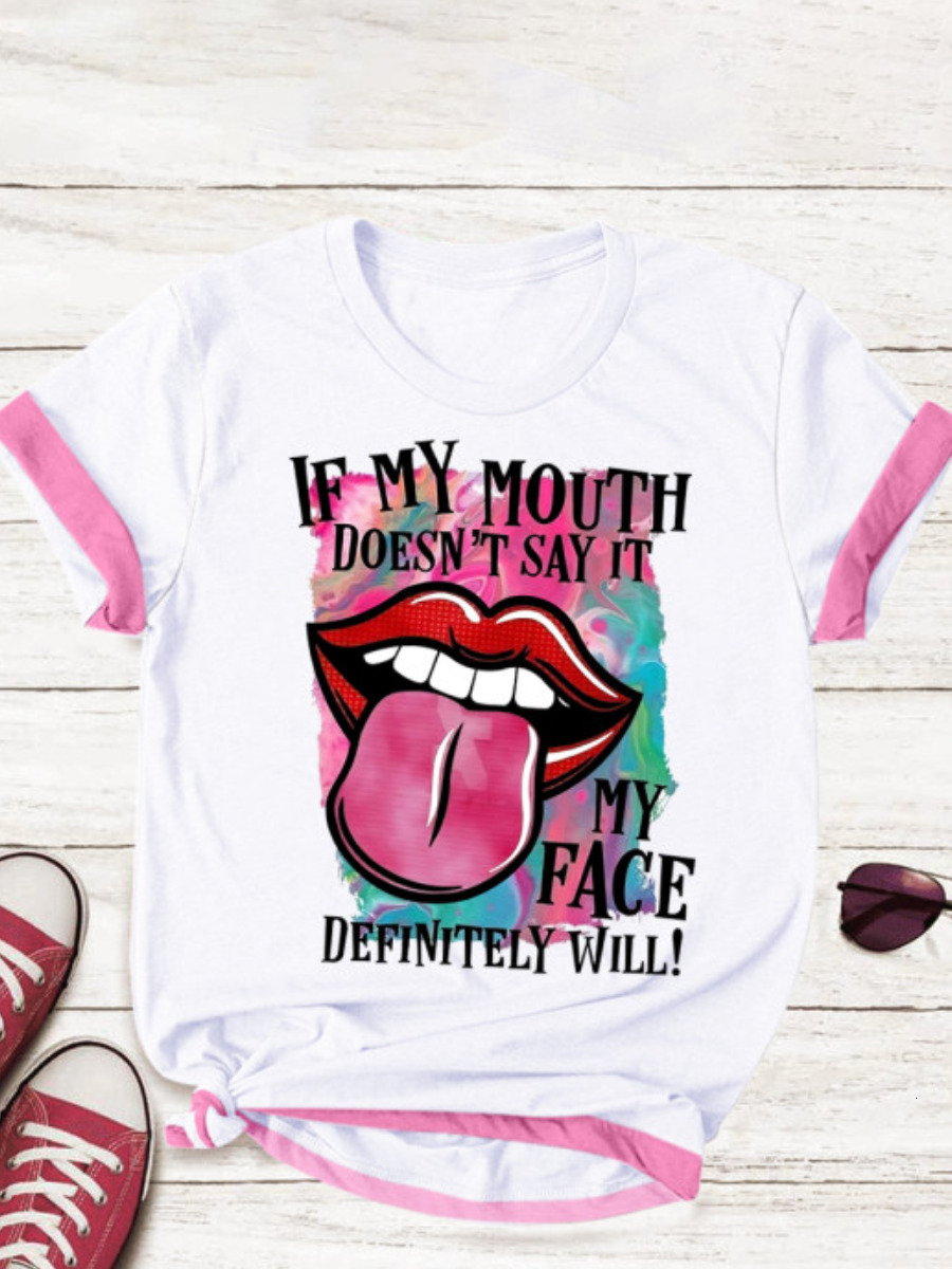 2024 new plus size summer T-shirt letter print women's fashionable round neck casual top short sleeved T-shirt free shipping