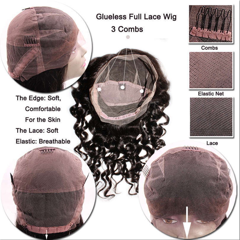 LUFFYHAIR Human Pre Plucked For Women Brazilian Remy Hair Wavy Transparent HD Full Lace Wigs