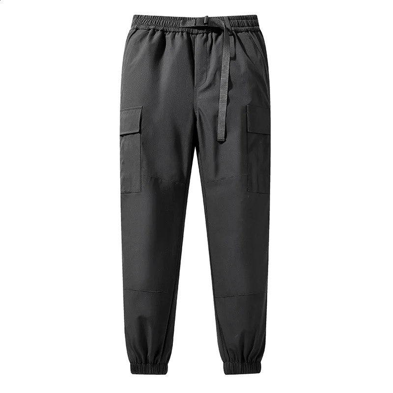 MenS Winter Fashion Versatile Multi Pocket Sports Leisure Down Pants Solid Color Thickened Warm 90 Duck Down Work Trousers 240913