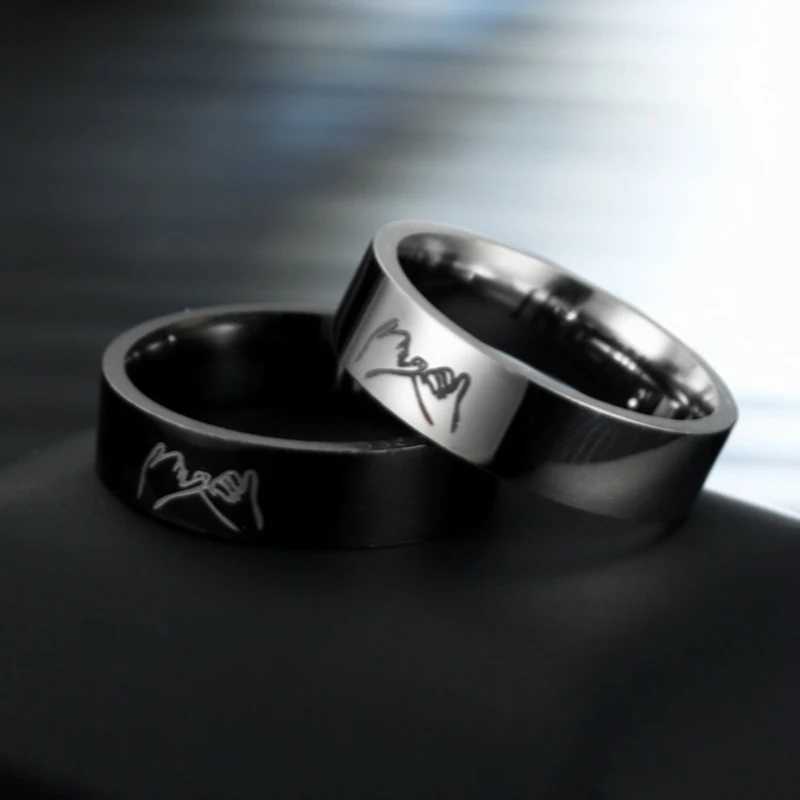 Fashion Titanium Steel Couple Rings With Letters I LOVE YOU Inside Jewelry Gifts For Love Couples Black And White Two StylesX240921