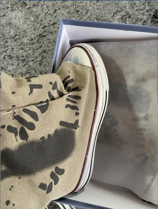 Graffiti High Top Canvas boots Shoes Women's Spring Wide Mid 2024 New Trouser Barrel Stacking Boots dh1100220436