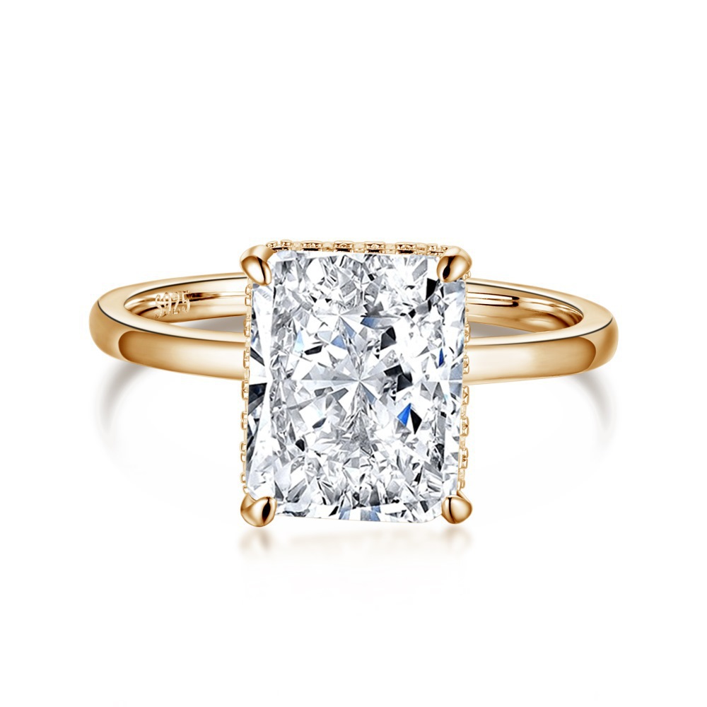 Cross-border hot series s925 sterling silver ring collection of European and American fashion light luxury ice cut high-carbon diamond ring explosion