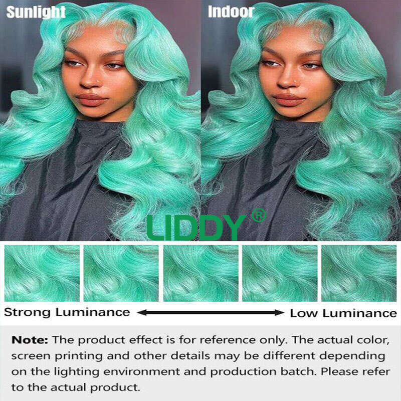 Green 13x4 HD Transparent Wig Straight For Women 613 Colored Lace Front Human Hair Pre Plucked Wigs