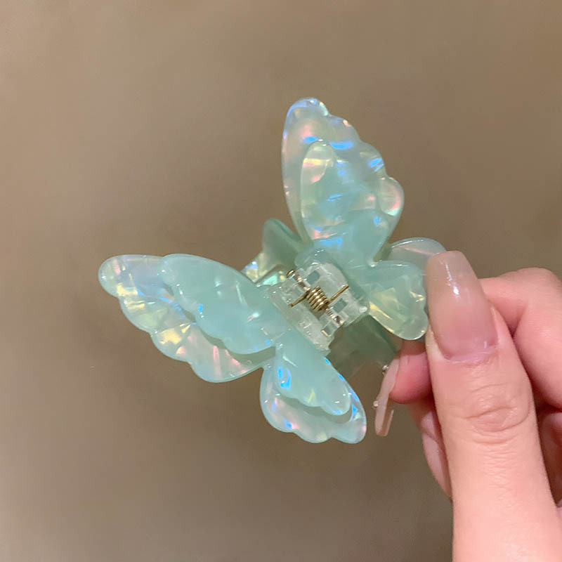 Gradient butterfly grab clip female 2024 new popular hair shark clip half tie hair accessory Free shipping