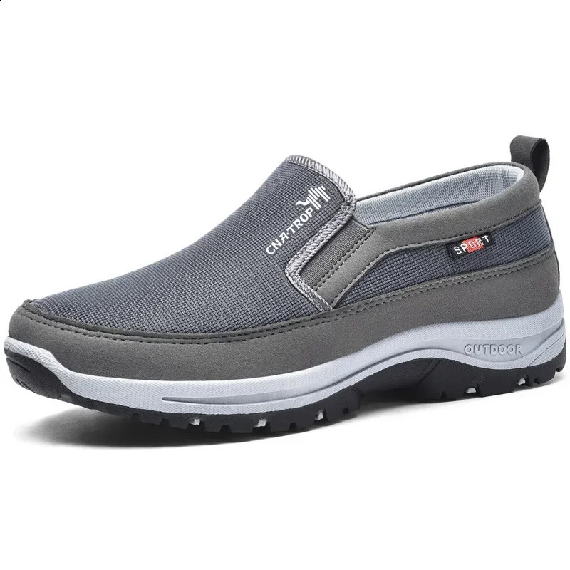 Mens Casual Loafers Sneakers Mesh Breathable Retro Driving Shoes Slip-on Vulcanized Soft Soles Non-slip Solid Color Shoes 240909