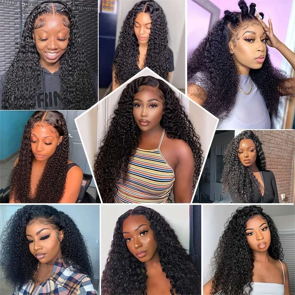 30 40 Inch 250 Density 13x6 Hd Lace Frontal Wig Water Deep Wave Human Hair Glueless 5x5 Curly Closure Wigs For Black Women