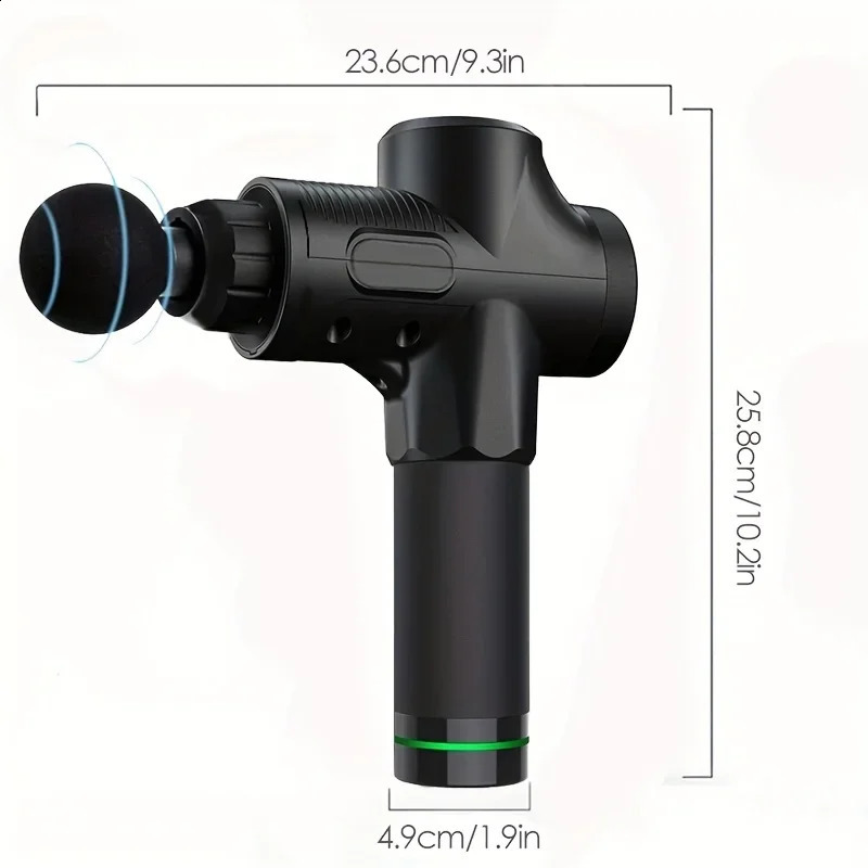 Fascia Gun Impact Body Massage Neck and Legs Deep Muscle Relaxation Low Noise Equipment Level 30 Black 240914