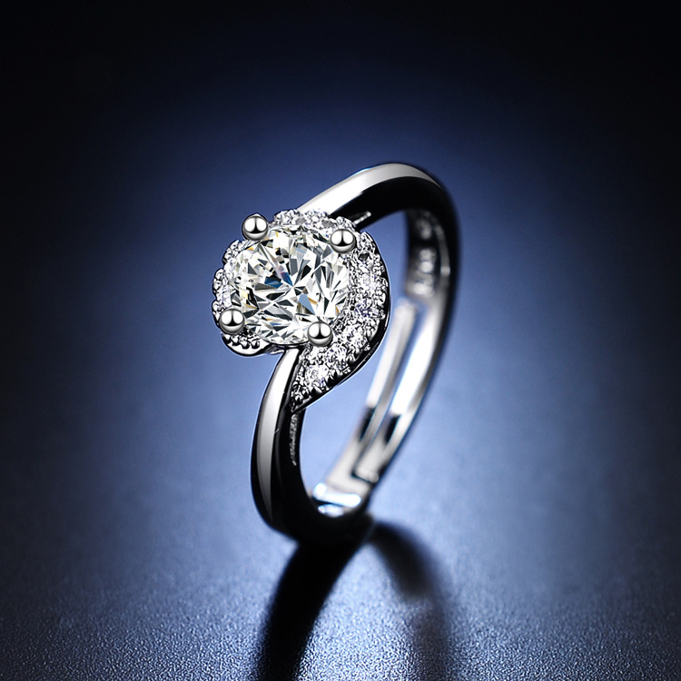 Imitation Moissanite Ring Women's fashion Six Prongs Wedding Ring Free Shipping
