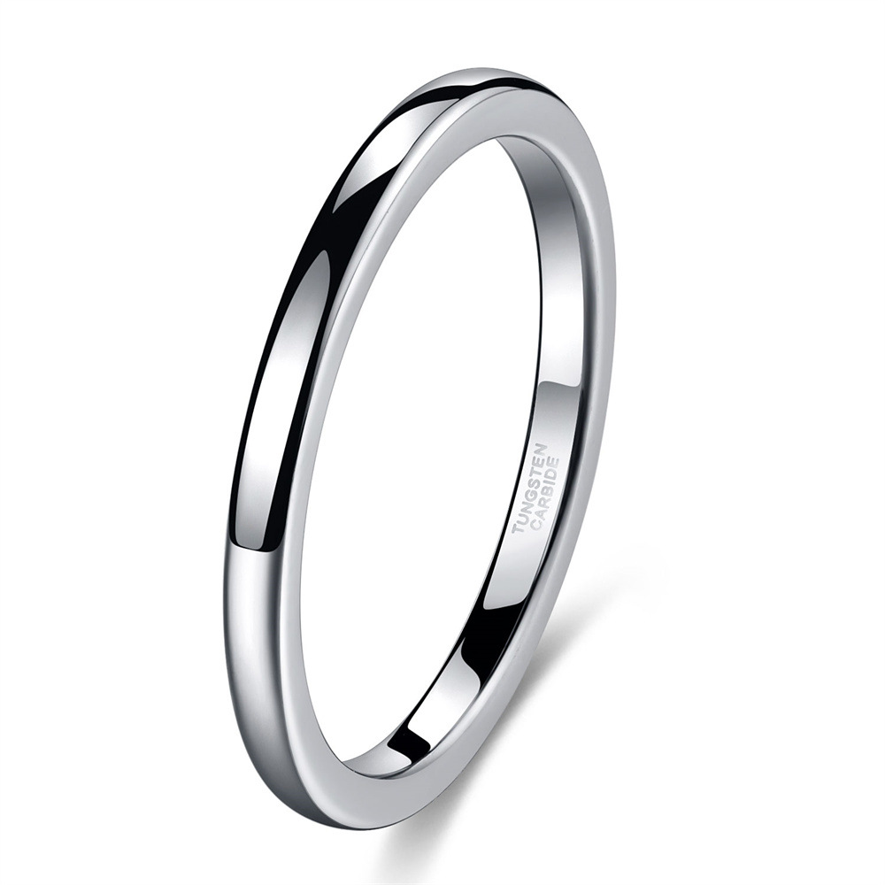 Classic polished comfortable hemispherical ring 2mm wide women's slim plain ring ring Free shipping