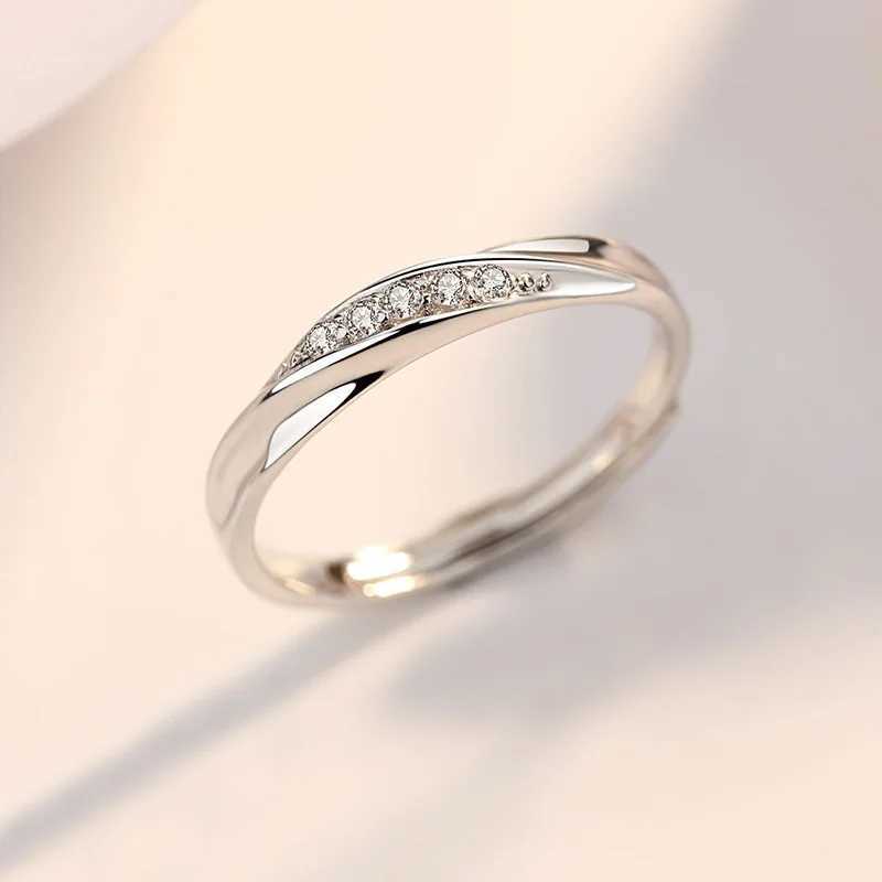 New Trendy Luxury Couple Rings for Women Men Dazzling Square Zirconia Delicate Ring Wedding Valentines Day Romantic JewelryX240921