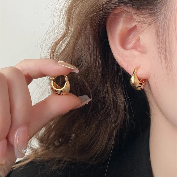 Personality, simple metal earrings, high-fashion temperament, round earrings Free shipping