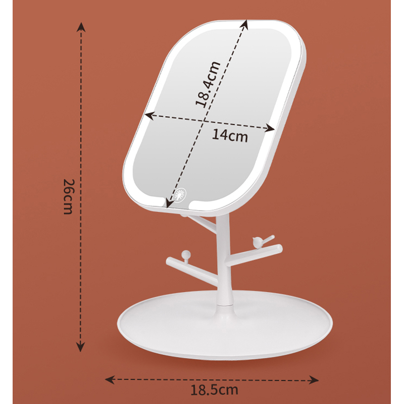 Factory direct LED cosmetic mirror rotatable desktop mirror desktop beauty mirror dormitory portable makeup mirror wholesale