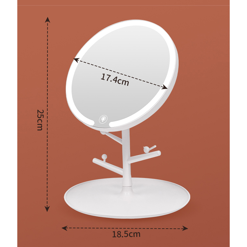 Factory direct LED cosmetic mirror rotatable desktop mirror desktop beauty mirror dormitory portable makeup mirror wholesale