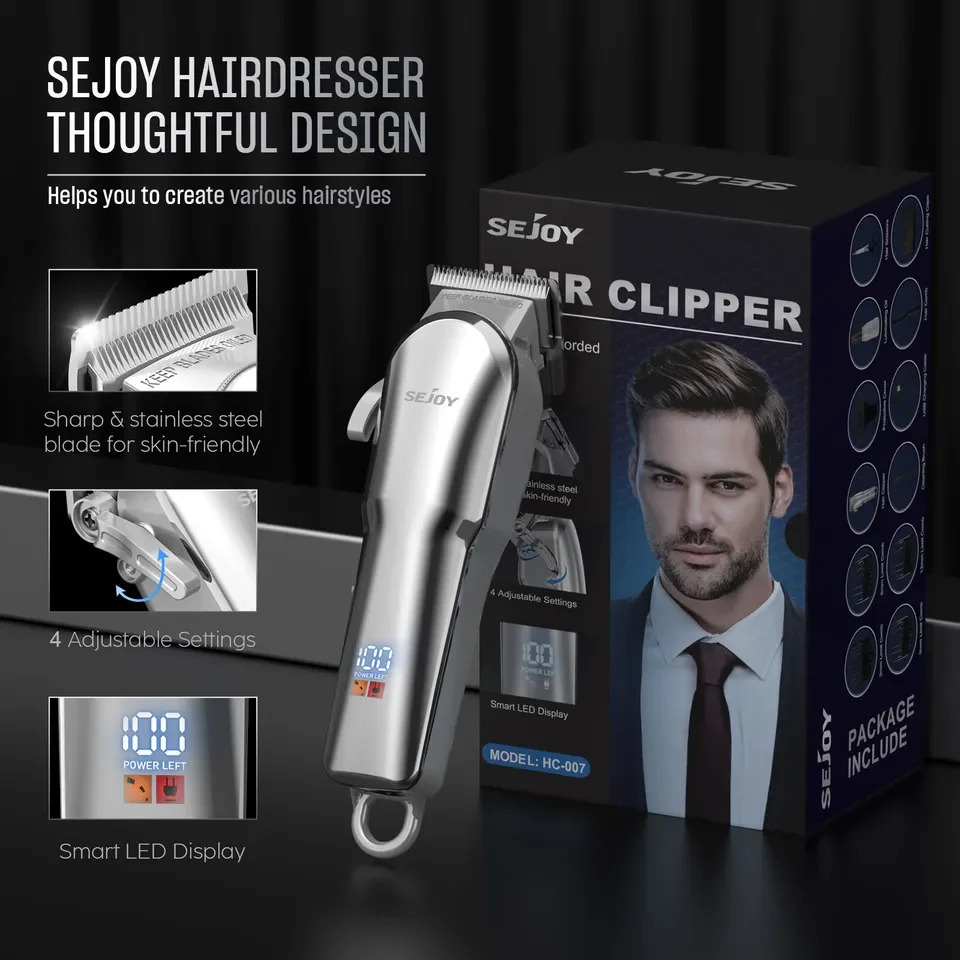 SEJOY Electric Hair Trimmer for men Professional Clipper Man cutting machine 240911