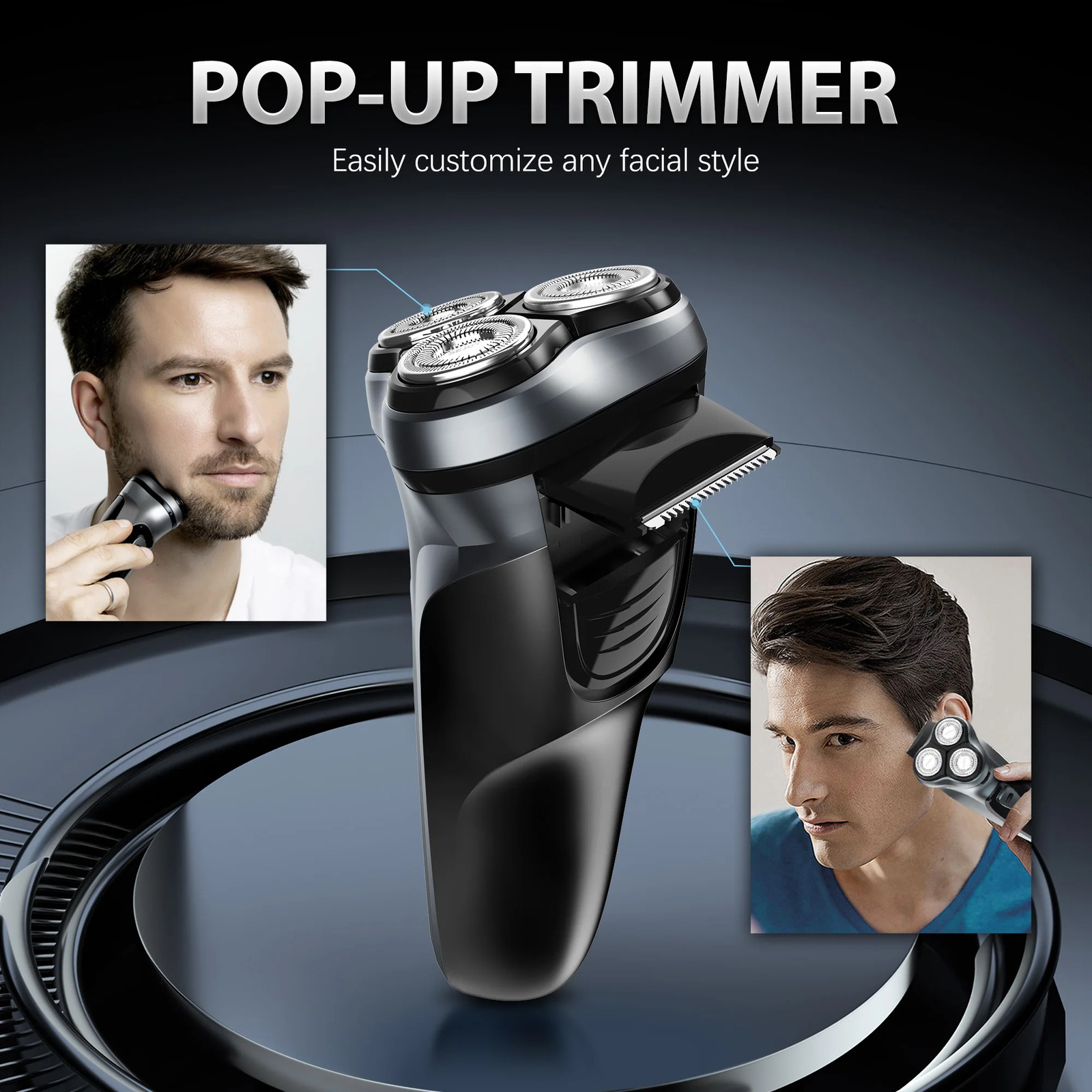 Sejoy 5W Electric Rotary Shavers for men 2 in 1 Razor Rechargeable Hair Trimmer 3D Floating Blade Washable Shaving Beard Machine 240914