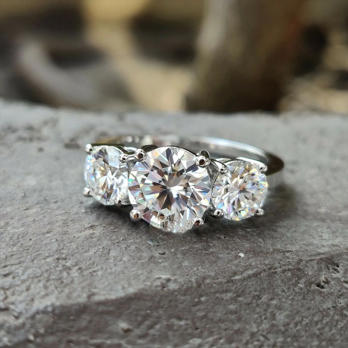 Elegant Female Engagement Ring Featuring Bright Zircon Stones - European Inspired Proposal Accessory Free shipping
