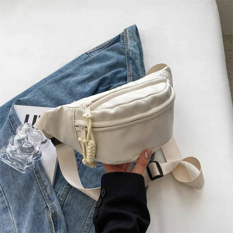 Chest Bags Banana Bag for Women Sling Crossbody Waist Pack Canvas Running Casual Fanny Packs Sport Half Moon Belt 240919
