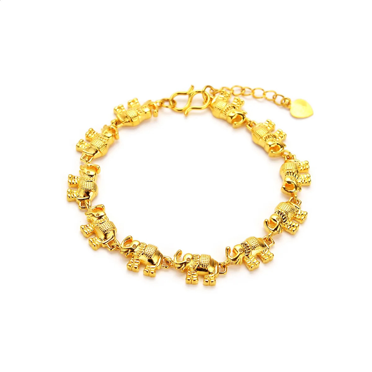High quality AU999 gold bracelet womens jewelry 24K pure mascot elephant handmade fashion real 240912