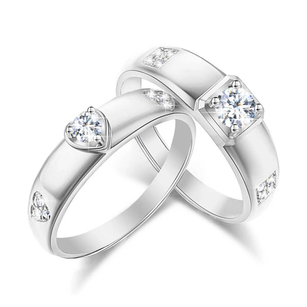 Szjinao Sterling Silver 925 Moissanite Diamond Couple Rings For Lovers Matching Wedding Jewelry Set With Certificate 2024 TrendyX240921