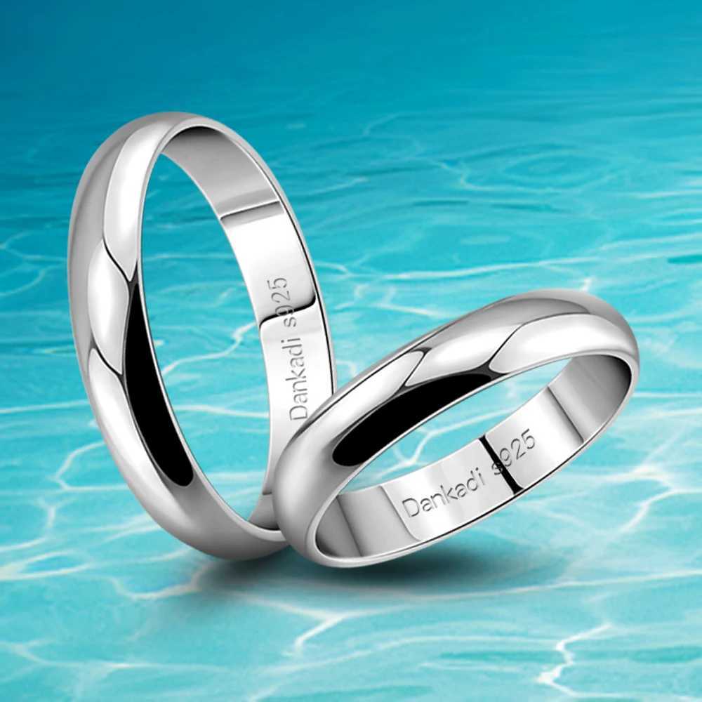 925 Sterling Silver Couple Ring Simple Marriage Engagement Ring Luxury Fashion Single Ring Silver Jewelry for Women Men AnilloX240921