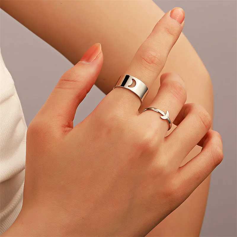 2pcs/set Butterfly Open Rings for Women bague femme Gold Color Hollow Dinosaur Rings Adjustable Wedding Couple RingsX240921