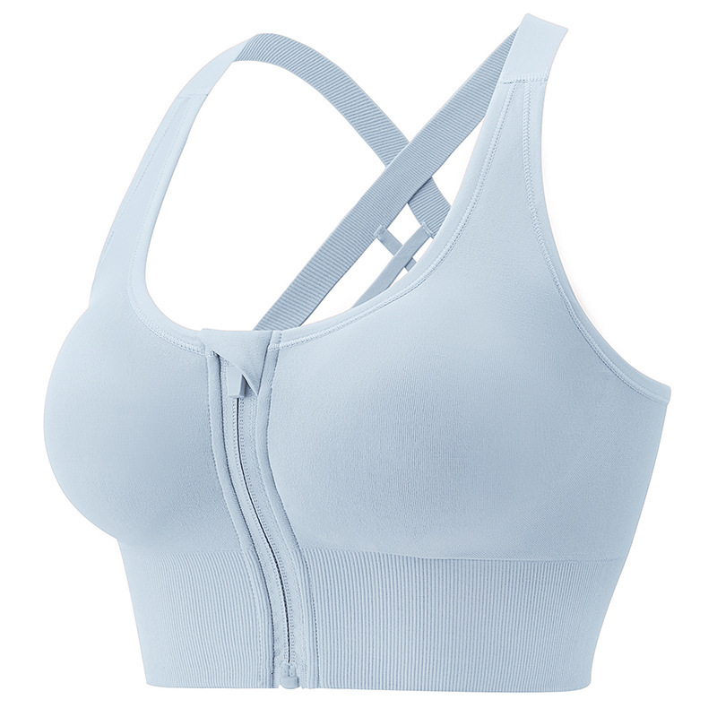 New Solid Color Sports Cross Back Removable Chest Pads Breathable Yoga Fiess Top Wear Bra For Women