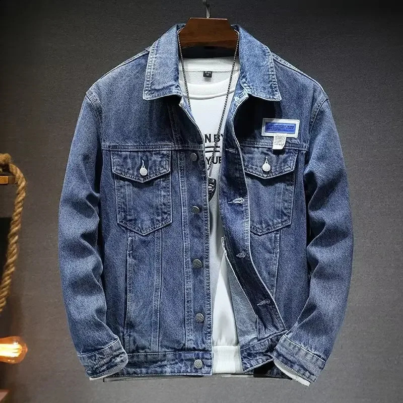 Work clothes jeans jacket mens casual denim for spring and summer 240921