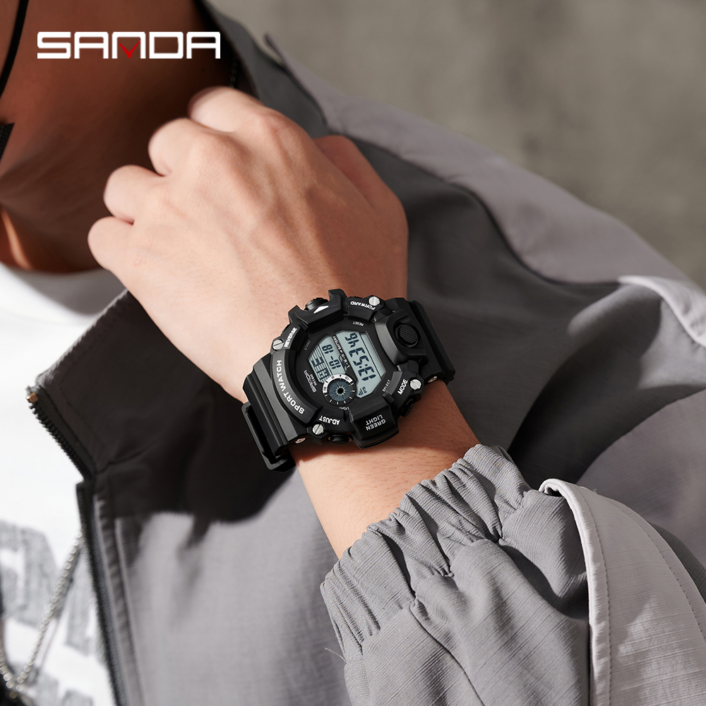 SANDA Digital LED Watch Men Waterproof Sport Men 326 Watch Luxury Brand MilitaryWristwatch For Male Clock Relogio Masculino 03