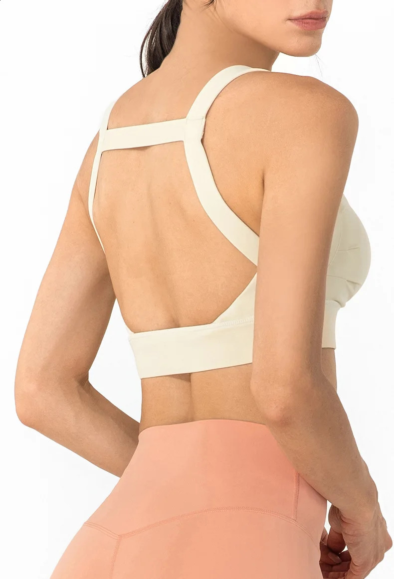 Womens Training Yoga Bra Push Up High Impact Support Underwear Exercise Gym Crop Top Nude Feeling Running Bralette 240914