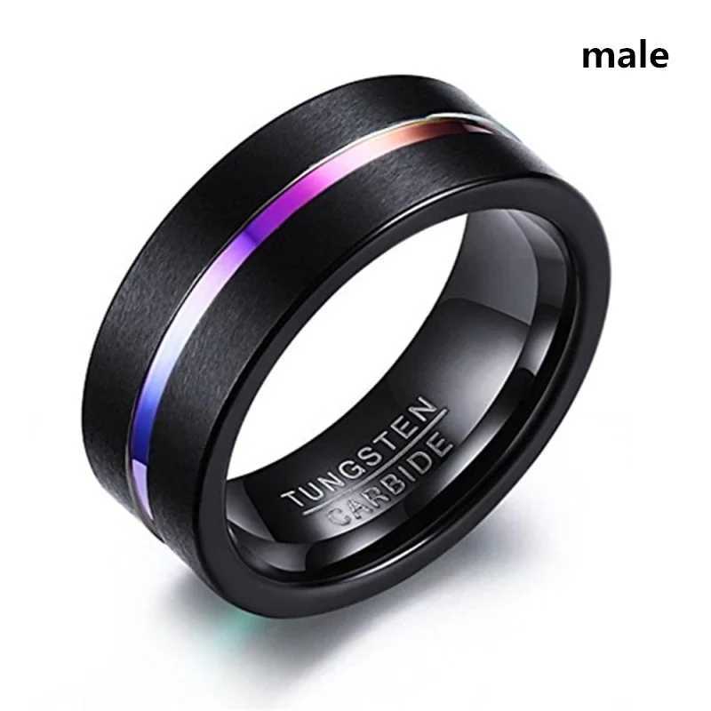 Couple Ring Stainless Steel Colorful Rings For Women Purple Crystal Bands Wedding Engagement Jewelry Accessories Free ShippingX240921