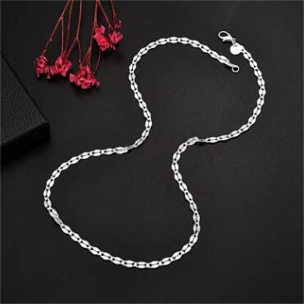 Fine 925 Sterling Silver 4MM flat chains Necklaces for Men Women wedding party Jewelry Christmas gifts 45-75cm