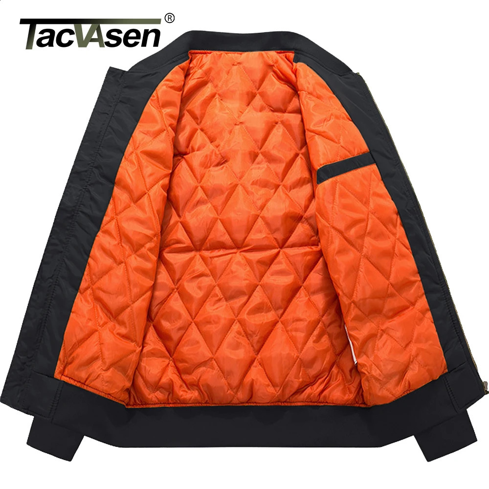 TACVASEN Winter Padded Bomber Jackets Outwear Mens Retro Pilot Jacket Coat Casual Baseball Jackets Varsity Jackets Streetwear 240911