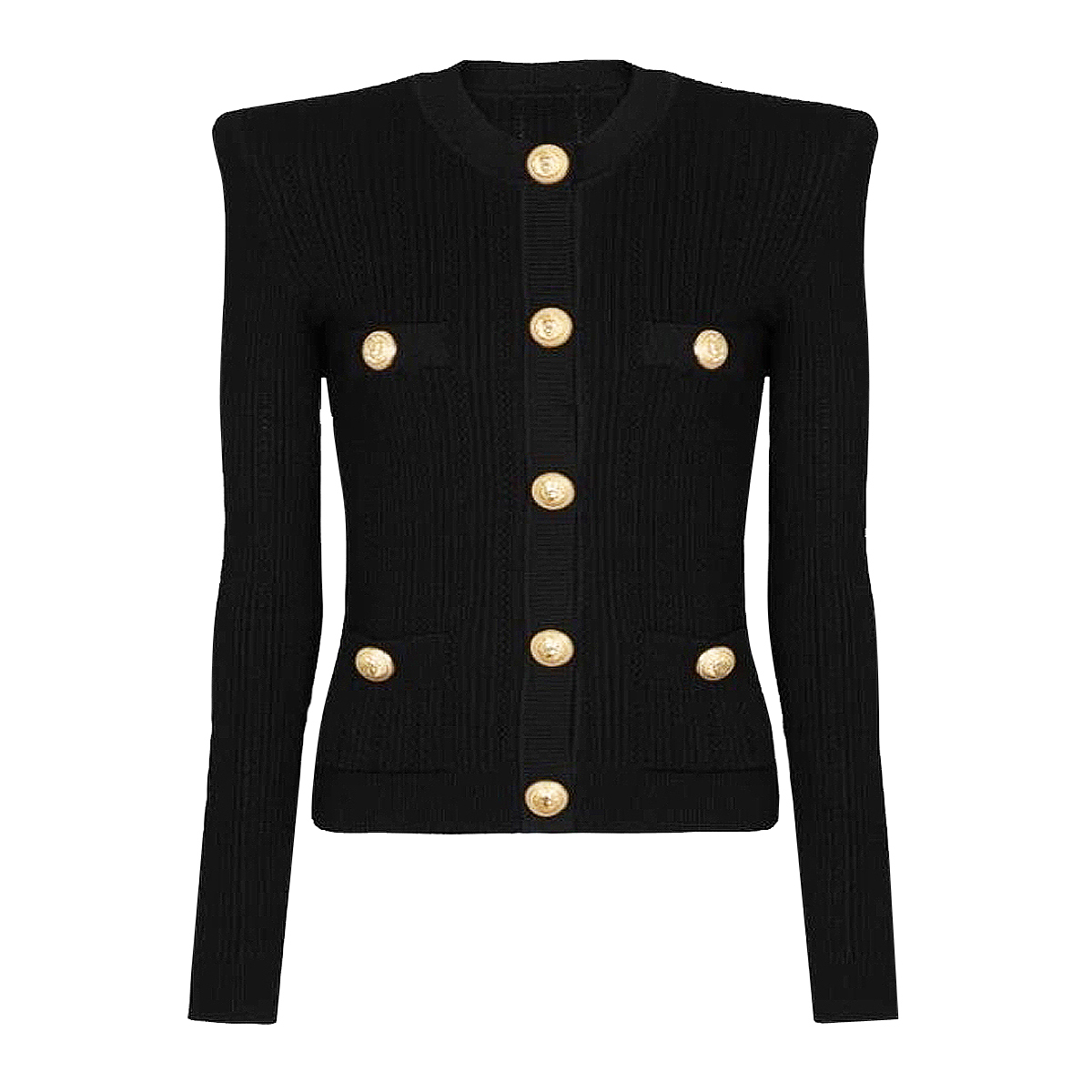 Quality Spot 2024 Spring And Autumn New Long Sleeve Short Round Neck Cut-Out Knit Top Fashion Cardigan Jacket Women