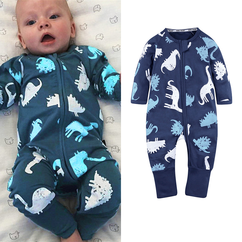 Baby Romper Infant Newborn Boys Girls Clothes Autumn Long Sleeve Dinosaur printing Jumpsuit Rompers