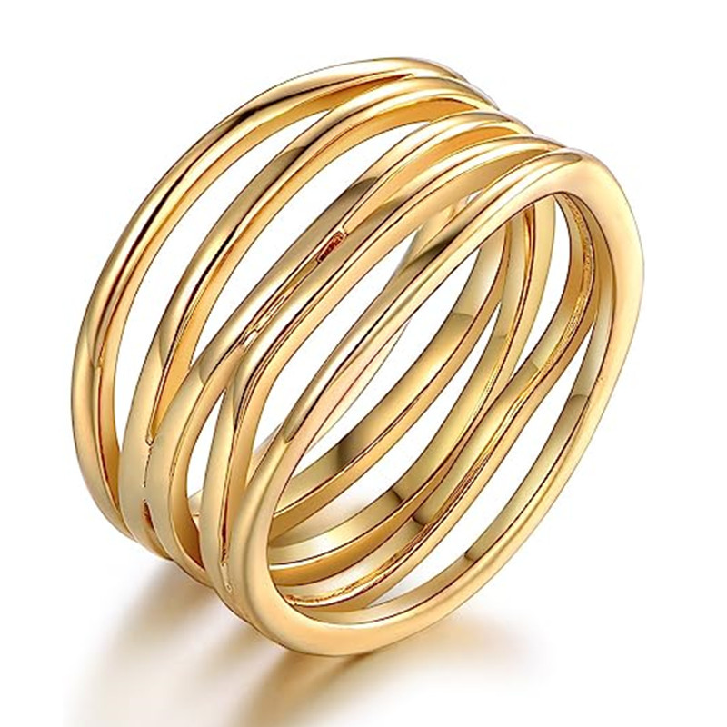 Korean fashion blogger trendy ring, personalized multi-layered line, simple index finger ring, metallic ring Free shipping