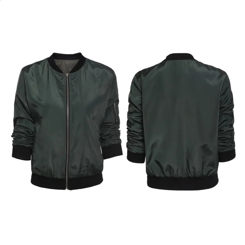 Women Thin Jackets Tops Basic Spring Autumn Casual Oneck Jacket 240919