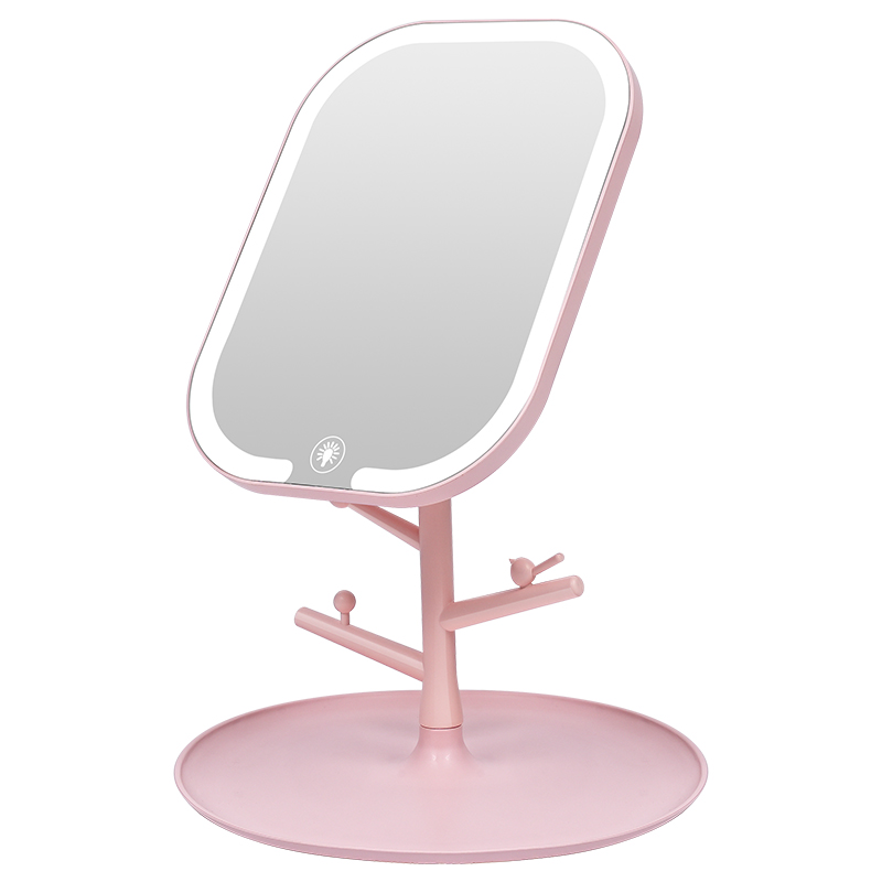 Factory direct LED cosmetic mirror rotatable desktop mirror desktop beauty mirror dormitory portable makeup mirror wholesale